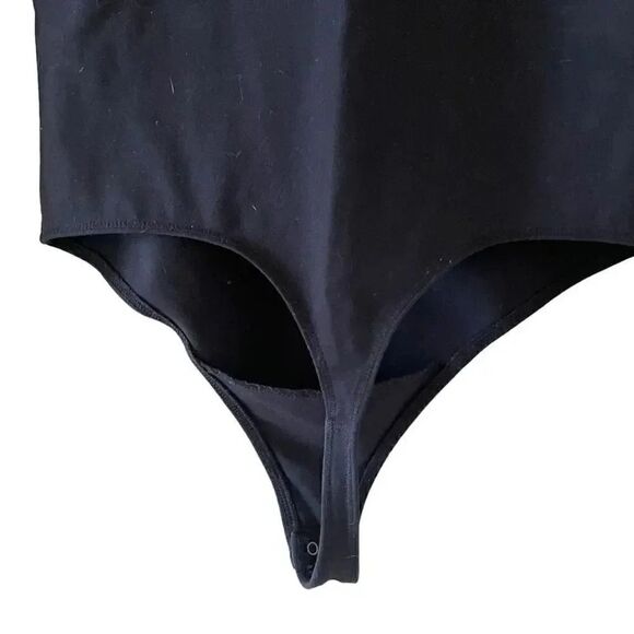 Abercrombie & Fitch Black Soft Long Sleeves Mesh Square Neck Bodysuit SZ S #1112 - Picture 7 of 12